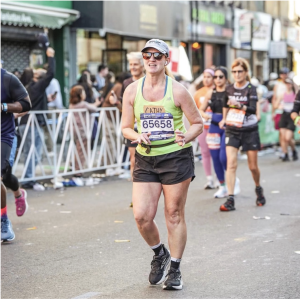 Cathy Jordan running the TCS New York City Marathon.