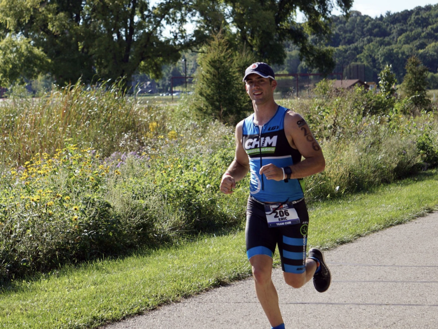 Screenshot 2026-02-05 at 3.39.36 PM Runner from Team CHM participating in an Ironman event.